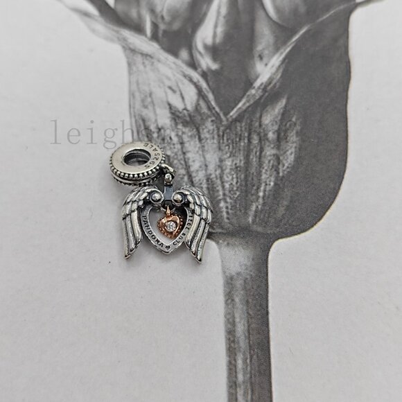 Pandora Club 2021 Angel Wings & Heart Dangle Charm - Picture 7 of 7
